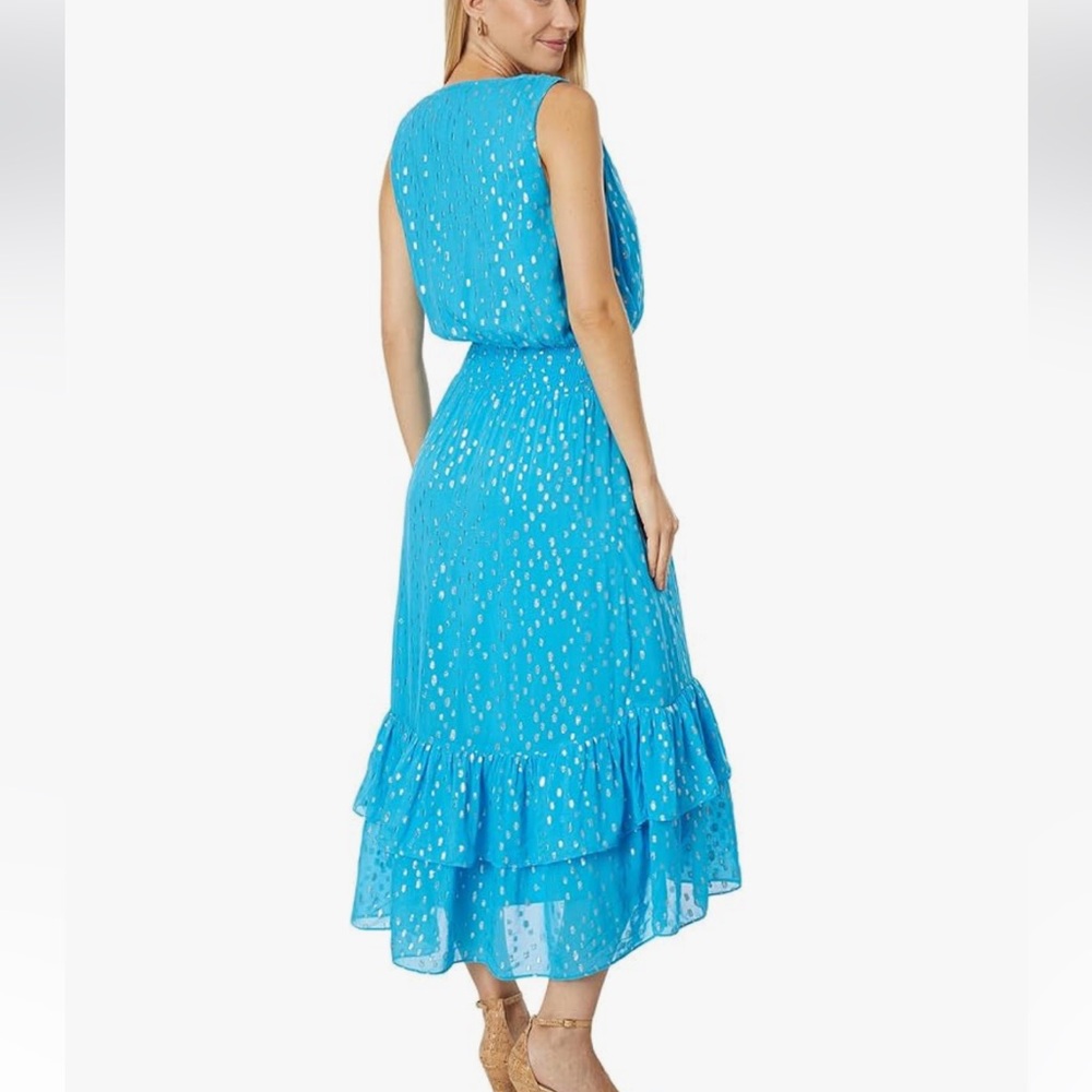 Lilly Pulitzer Blue Sleeveless V-Neck Midi Sundress - Picture 12 of 13